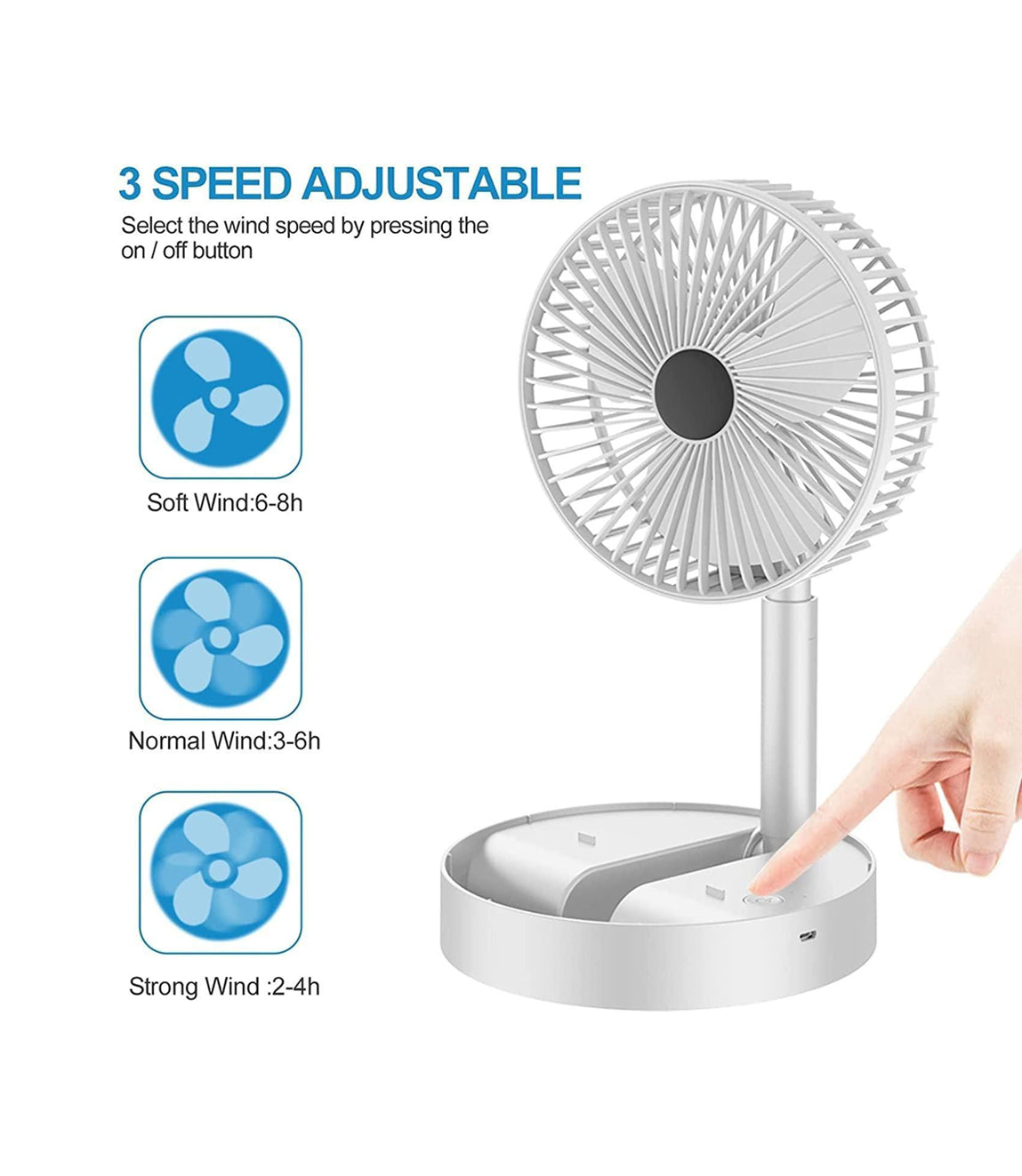 Powerful Rechargeable High Speed Table Desk Fan