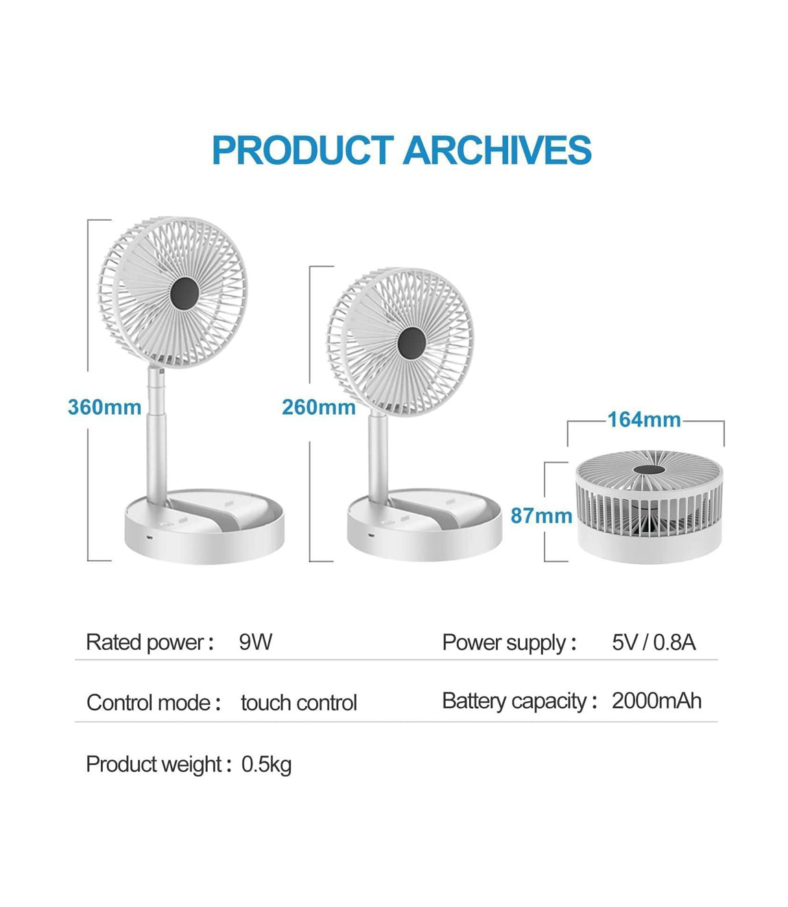 Powerful Rechargeable High Speed Table Desk Fan