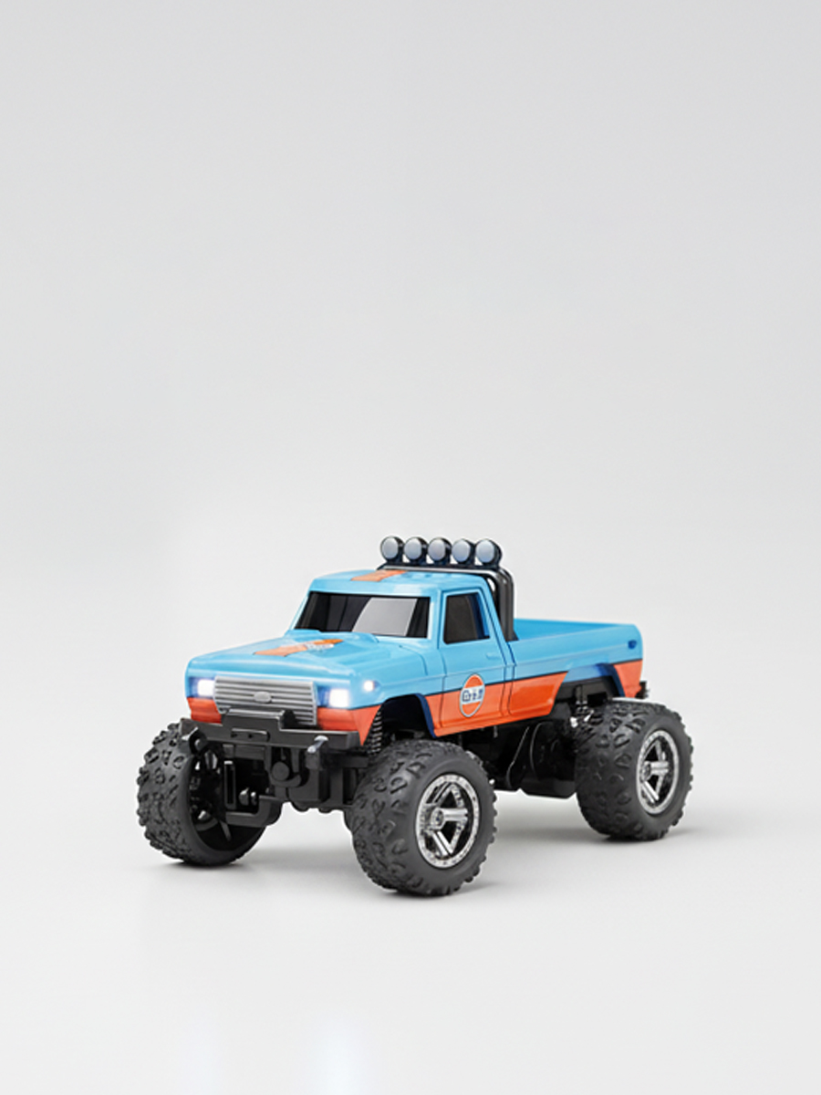 Mini RC Truck, 1:64 Scale, 2.4 GHz Remote Controlled Monster Truck with Lights, IOS/Android Connectivity, USB Type-C charging.