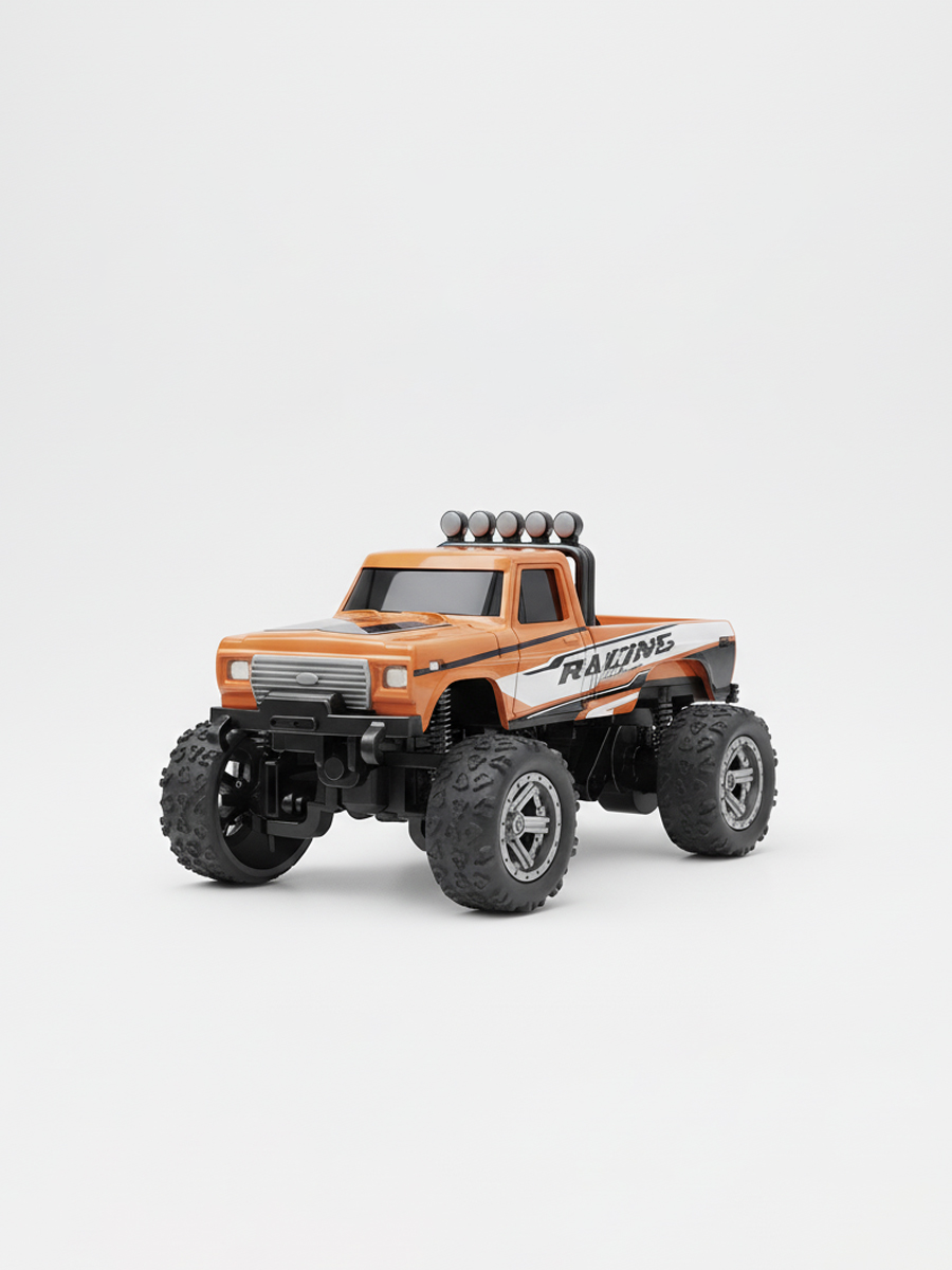 Mini RC Truck, 1:64 Scale, 2.4 GHz Remote Controlled Monster Truck with Lights, IOS/Android Connectivity, USB Type-C charging.